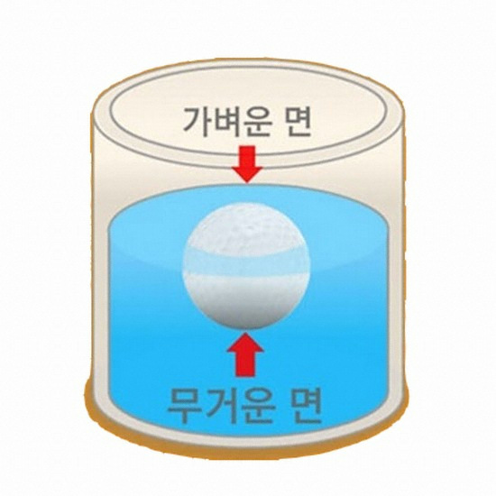 엑스페론 밸런스워터 골프공 중심 테스트 시약_이미지