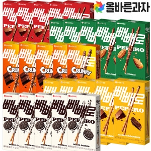 롯데 빼빼로 초코 아몬드 누드 크런키 화이트 누드5+아몬드5