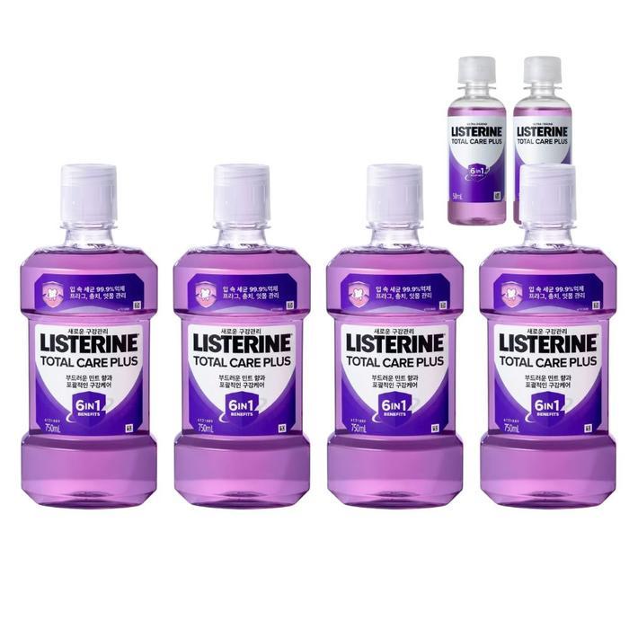 존슨앤존슨 리스테린 토탈케어 플러스 750ml x 4개 + 100ml x 2개