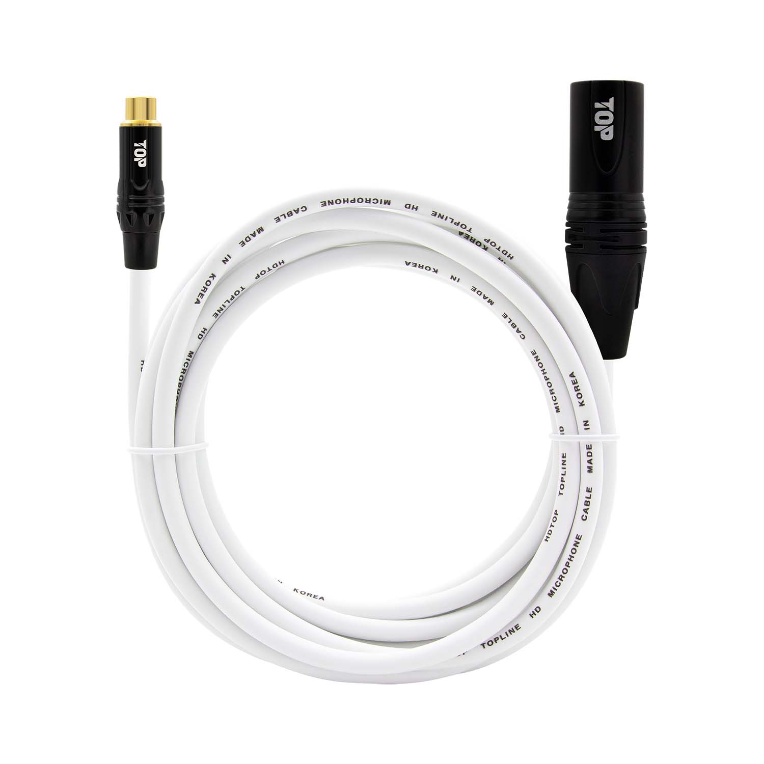 탑라인에이치디 HDTOP RCA 암 to XLR 수 케이블 블랙화이트[2m, HT-TP5562]