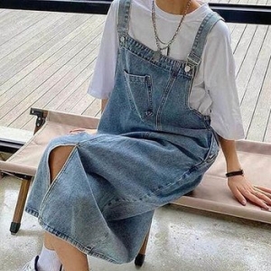 ONM 여성 데님 멜빵 치마 롱원피스 데일리룩 40821583