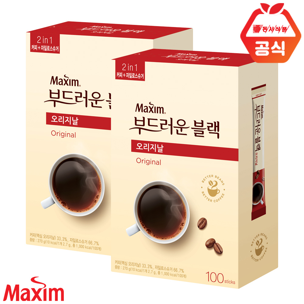 동서식품 맥심 오리지날 부드러운 블랙믹스 스틱 100개입 (2개)