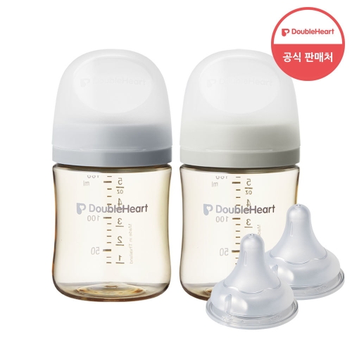 더블하트 3세대 160ml 트윈팩 젖병2개/노꼭지 +젖꼭지2개이미지입니다. 누르면 해당 게시물로 새창이동합니다.
