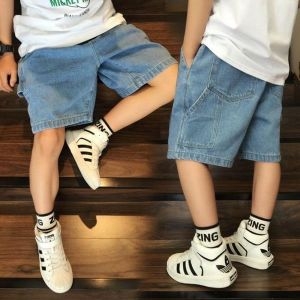 유니크데님와이드반바지 초등청바지 남아팬츠 여름반