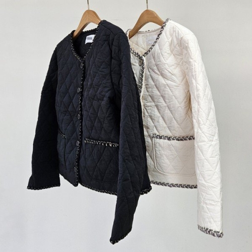 아이우먼 빅사이즈퀼팅자켓 T313L411 트위드체인누빔패딩 LY