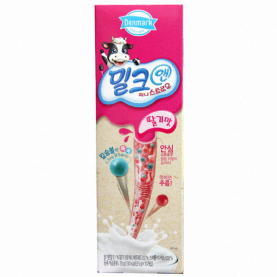 동원F&B 밀크앤 퍼니 스트로우 칼슘볼 딸기맛 3.5g 10T (3개)