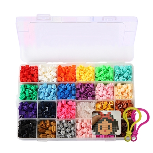 컬러스토리 디폼블럭 10mm 24종 1440p + 도안 + 고리 2p 랜덤 + 오링 2p 세트 블럭 혼합색상 고리 랜덤_이미지