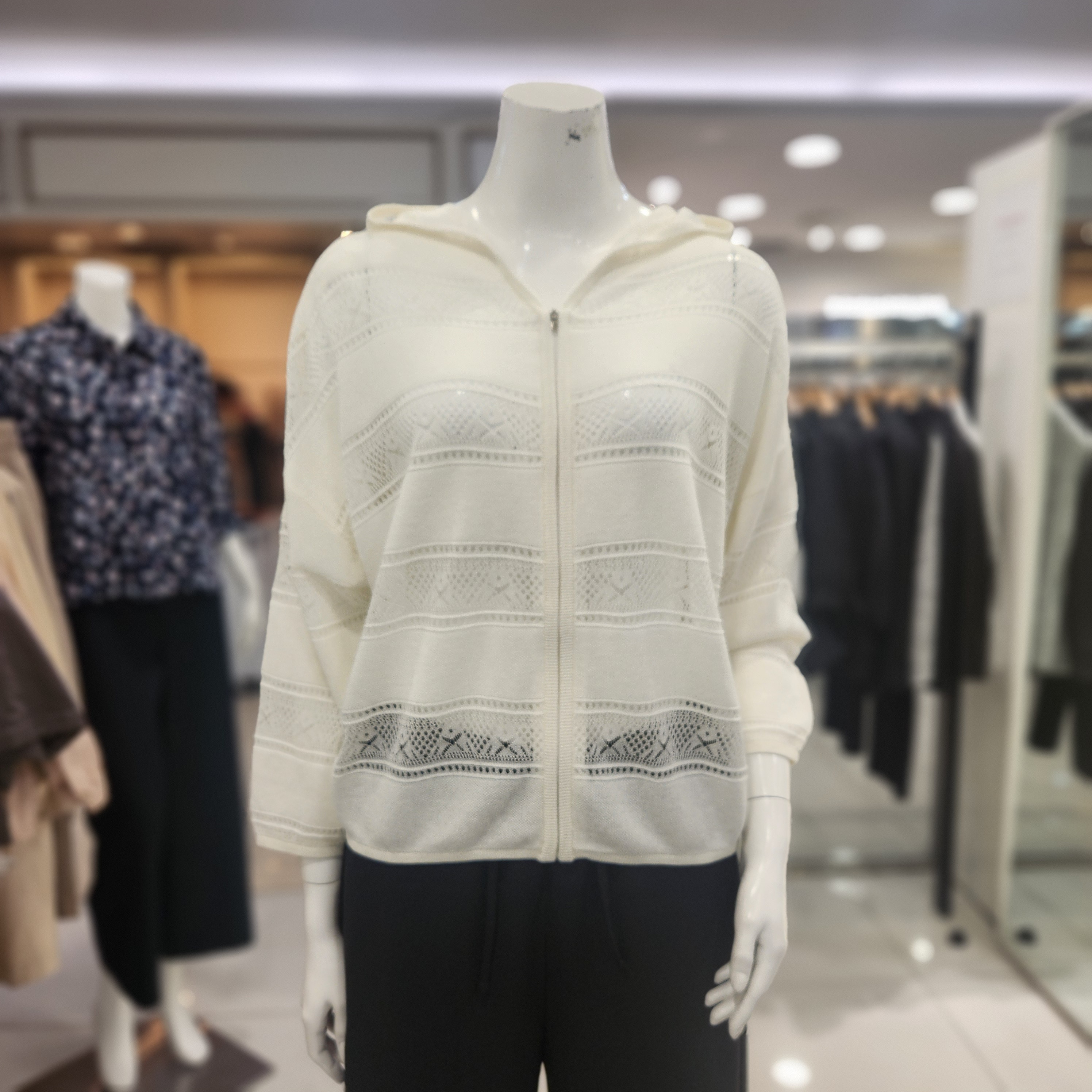 요하넥스 레이스짜임니트후드집업가디건 Z6B5N300-1-IV_BP 39562_Z6B5N3001IV_BP_이미지