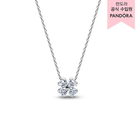 판도라 스파클링 럭키 클로버 펜던트 네크리스 394502C01