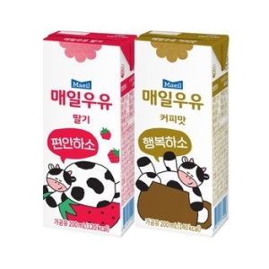 매일 멸균우유 딸기맛+커피맛 200ml 24팩 총48팩