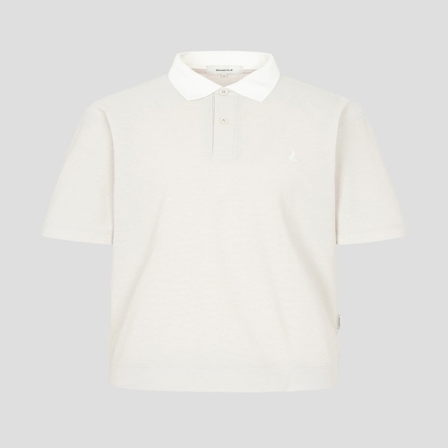 빈폴 메쉬 배색 칼라넥 반소매 티셔츠 아이보리 BC5742C110