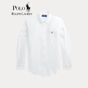 랄프로렌 폴로 보이즈 남녀공용 린넨 셔츠 화이트