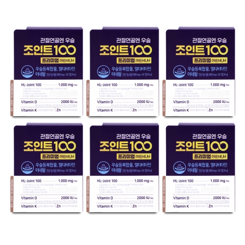 에이치엘사이언스 관절연골엔 우슬조인트100 프리미엄 30정 (6개)