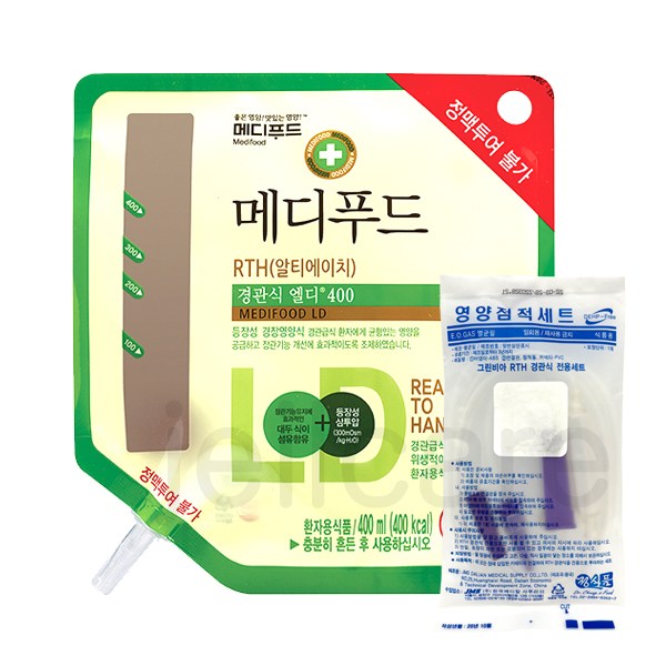 한국메디칼푸드 메디푸드 RTH(알티에이치) 경관식 엘디 400 400ml x 20개+피딩줄 10개이미지입니다. 누르면 해당 게시물로 새창이동합니다.
