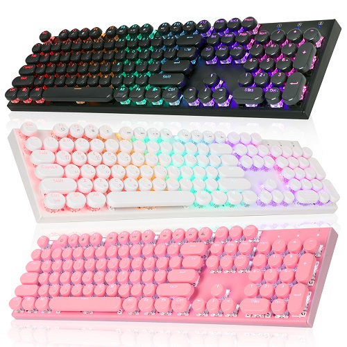 앱코 HACKER K840 조약돌 레트로 축교환 기계식 블랙 (적축)