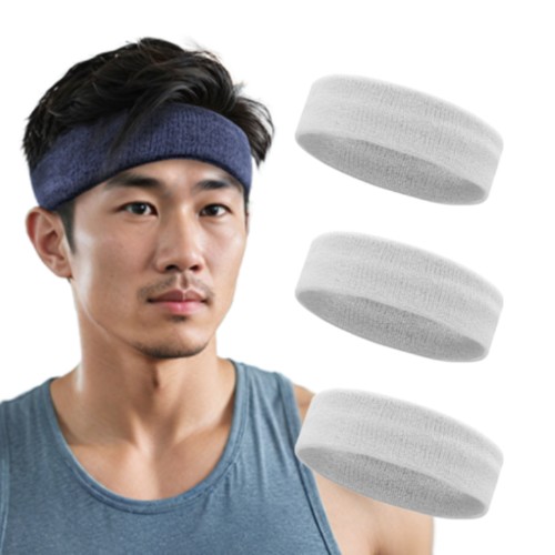 이그니스 스포츠 헤어밴드 3개 (화이트)