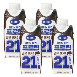 CJ제일제당 얼티브 비건프로틴 초코 250ml (4개)_이미지