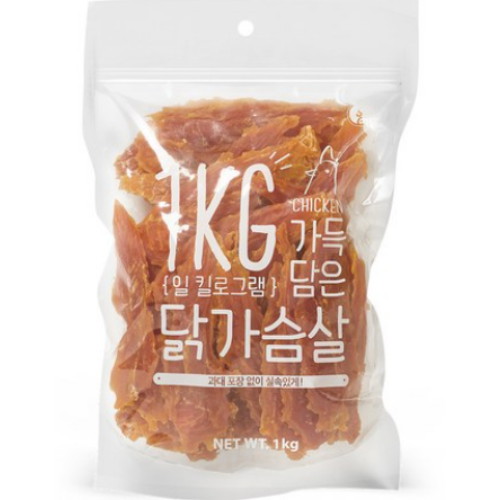 펫원 더주스 슈퍼츄 일킬로그램 가득 담은 닭가슴살 1kg (1개)