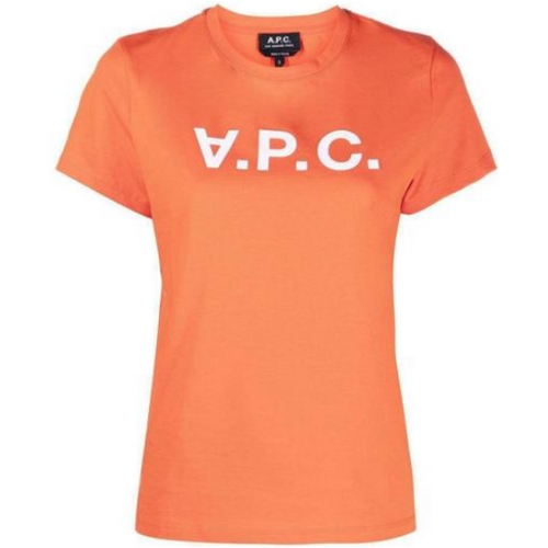 아페쎄 VPC 벨벳로고 반팔 티셔츠 COBQX F26944 (GAN, 오렌지)_이미지