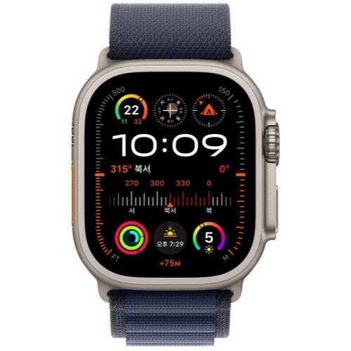 APPLE 워치 알파인 루프 내추럴 티타늄 마감 L (네이비) (44mm/45mm/46mm/49mm)_이미지