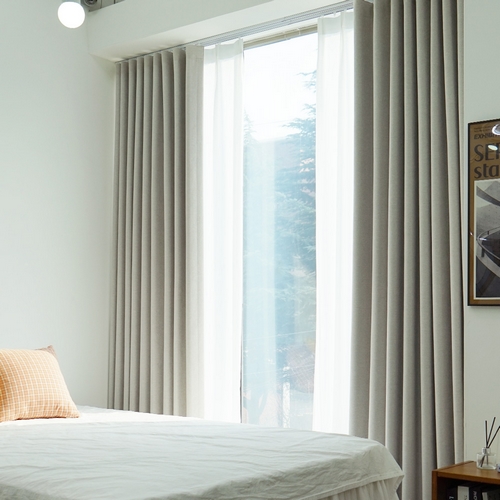 휴인홈 닉스 형상 가공 아일렛형 100% 암막커튼 (2장, 중형, 140x240cm)_이미지