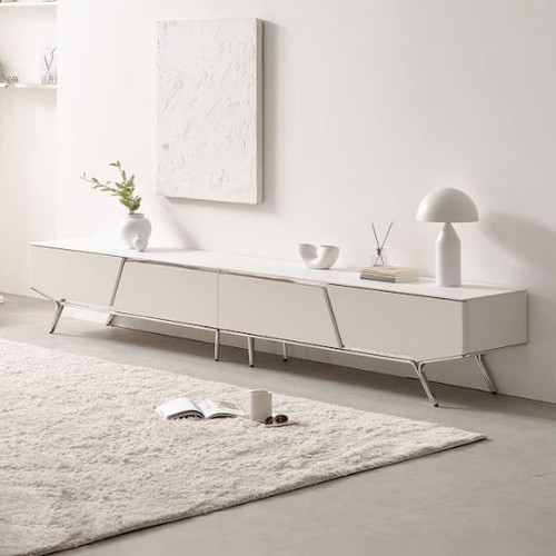 밀크 세라믹 낮은 85인치 캄비오 거실장 2800