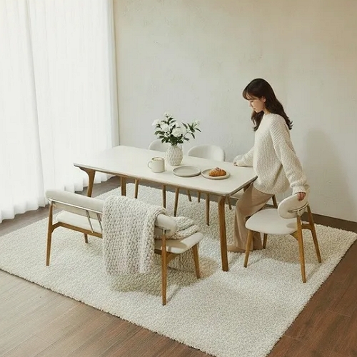 BIF보루네오 엘리브 애쉬 듀얼 세라믹 식탁 1400 (의자2개+벤치1개)_이미지