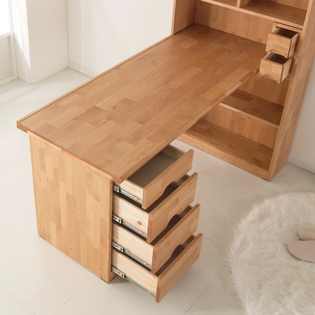 오목샘 캘리 h형 원목 책장 책꽂이 책상 세트 (1500x590)_이미지