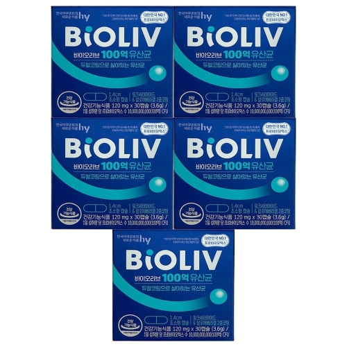 에치와이(HY) 바이오리브 100억 유산균 30캡슐 (5개)_이미지