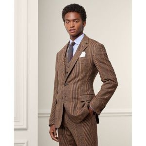 폴로 폴로 남성용 켄트 핸드메이드 격자무늬 캐시미어 정장 자켓 132623_이미지