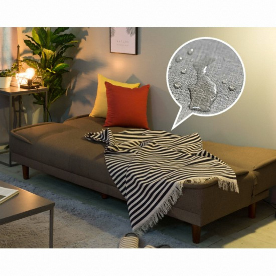 에보니아 리도 컵홀더 가죽 소파베드 3인용_이미지