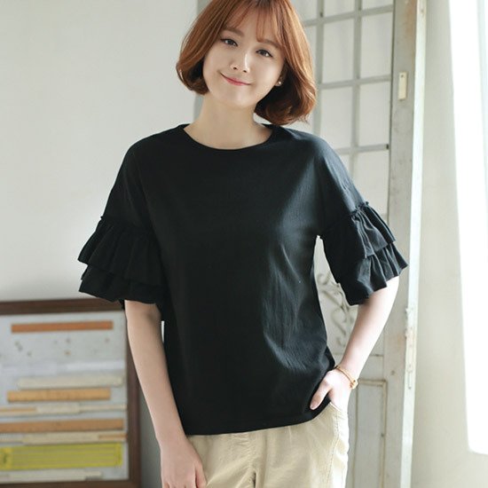 웬디즈갤러리 얌얌 소매셔링 티셔츠 JTS003_이미지