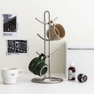 이우아여사 스틸렌 스텐 타워형컵걸이 컵꽂이 주방정리 수납거치대 CRP0054