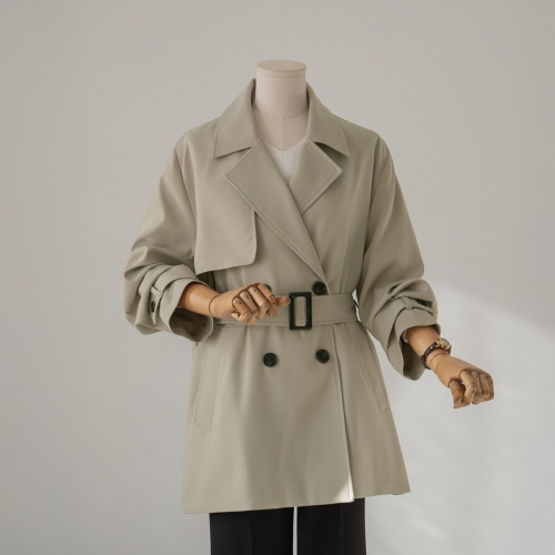 마담4060 코트 여성 데일리 리센 더블하프트렌치 -YLCO2602001