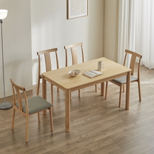 헤르짐머 소나 다이닝 원목 식탁 1400 (레나의자4개)_이미지