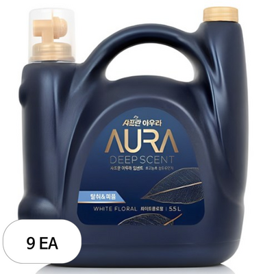 샤프란 아우라 딥센트 화이트플로럴 5.5L (9개)_이미지
