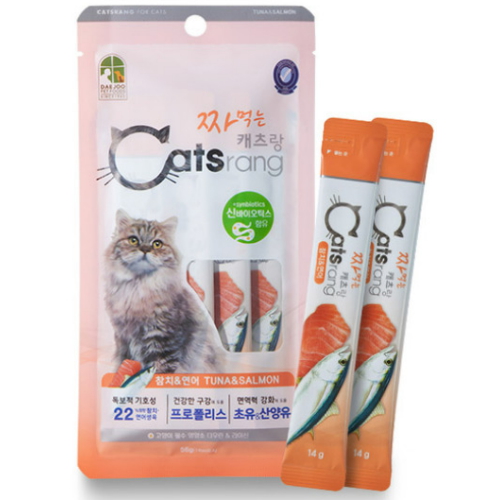 대주펫푸드 캐츠랑 짜먹는 캐츠랑 참치&연어 56g (14g x 4p)