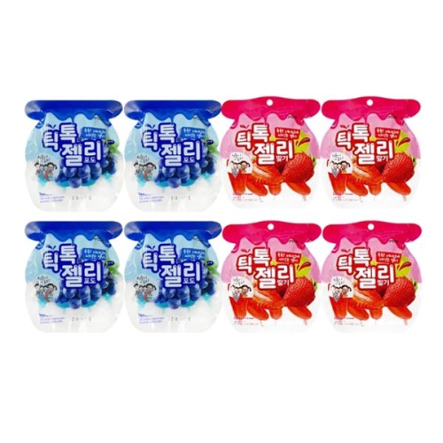틱톡젤리 딸기 4개입 160g x 4p + 포도 4개입 160g x