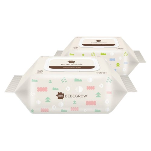 유한킴벌리 그린핑거 베베그로우 물티슈 캡형 100매 (4팩)