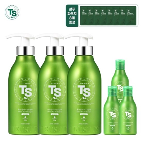 TS트릴리온 TS 올 뉴 플러스 TS 샴푸 500g+100g (500g 3개+100g 3개)