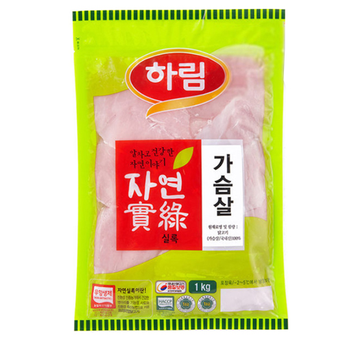 하림 자연실록 냉장 닭가슴살 1kg (1개)_이미지