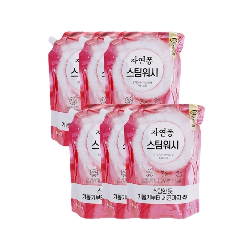 자연퐁 스팀워시 4X 애플향 리필 1L (6개)_이미지