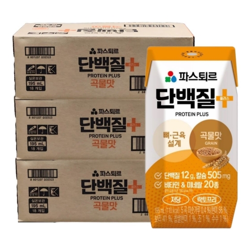 파스퇴르 단백질 플러스 곡물맛 195ml (54개)_이미지