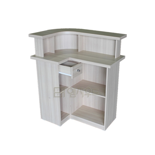  MG우드 라운드 원목무늬 2단 카운터 [90x60cm]