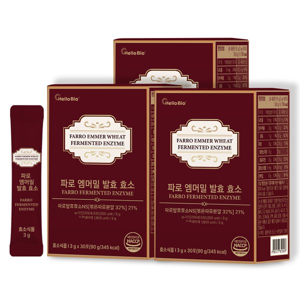 헬로바이오 파로 엠머밀 발효 효소 30포 (3개)