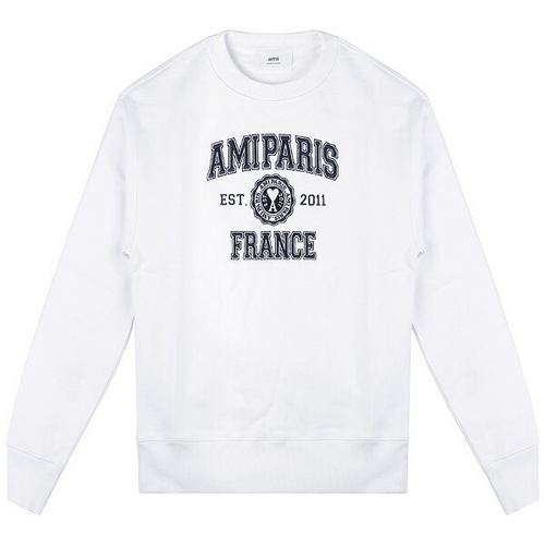 AMI 로고 프린트 맨투맨 USW008 747 (100, 화이트)