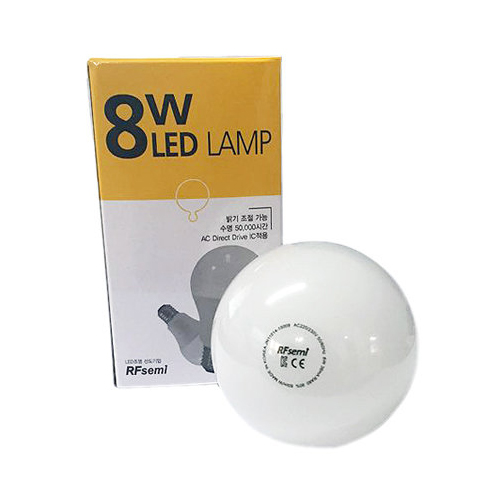 알에프세미 LED 벌브전구 전구색 8W_이미지
