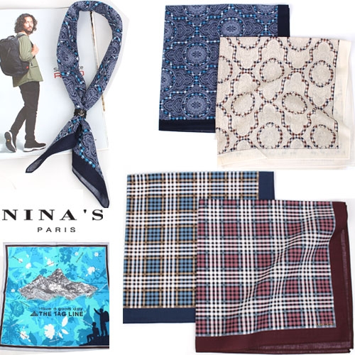  니나스파리 산악인직장인면60수 손수건스카프 0SS258