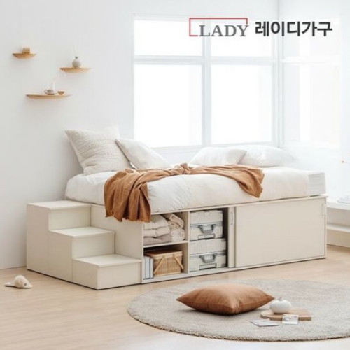 레이디가구 모노 빅 슬라이딩 평상형 수납침대 Q (독립스프링)_이미지