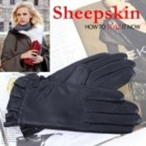  니나스 니나파리스 잡화 양가죽장갑_Ribbon  Belted Sheepskin 1WA007
